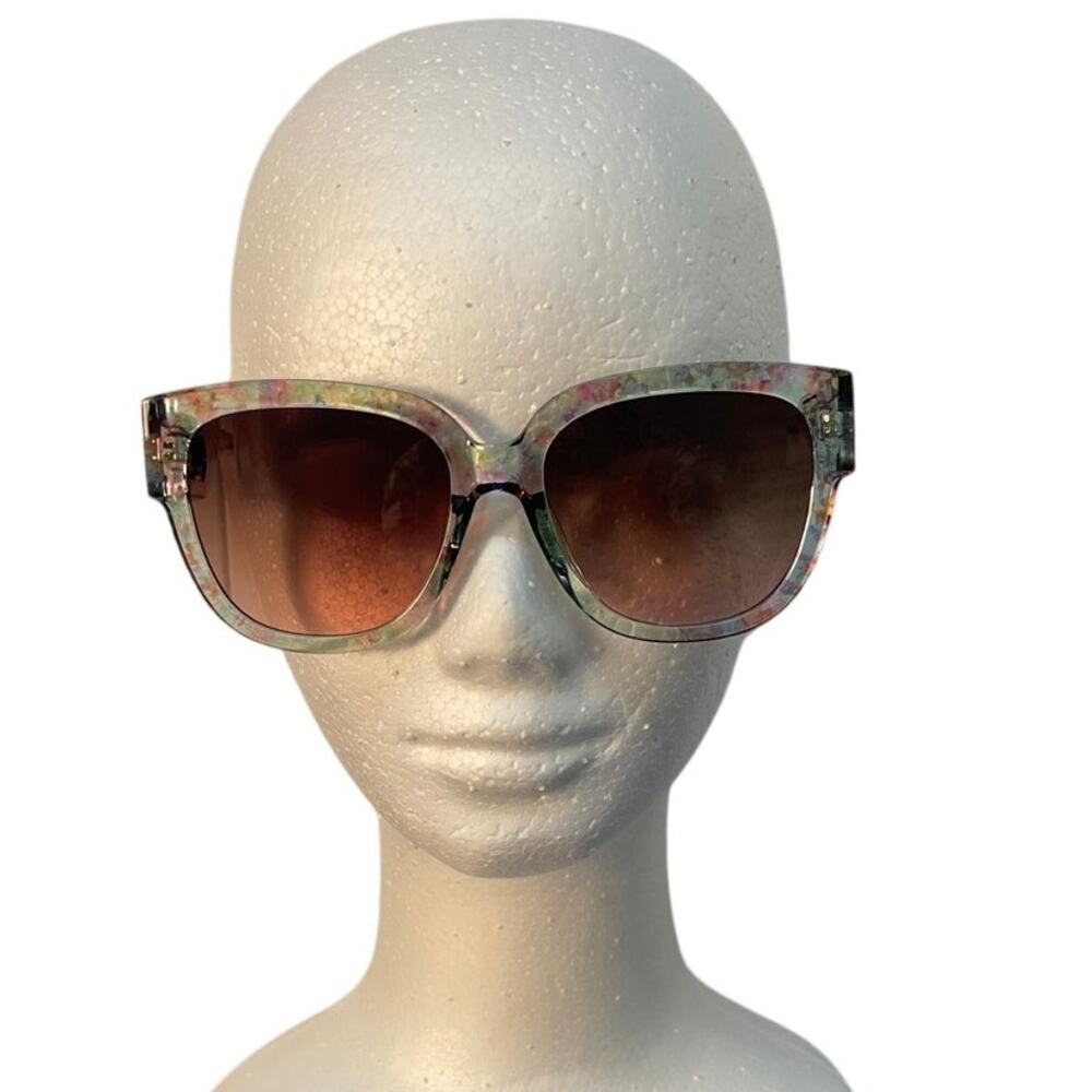 Multi colored Clear Frame Fashion Sunglasses‎